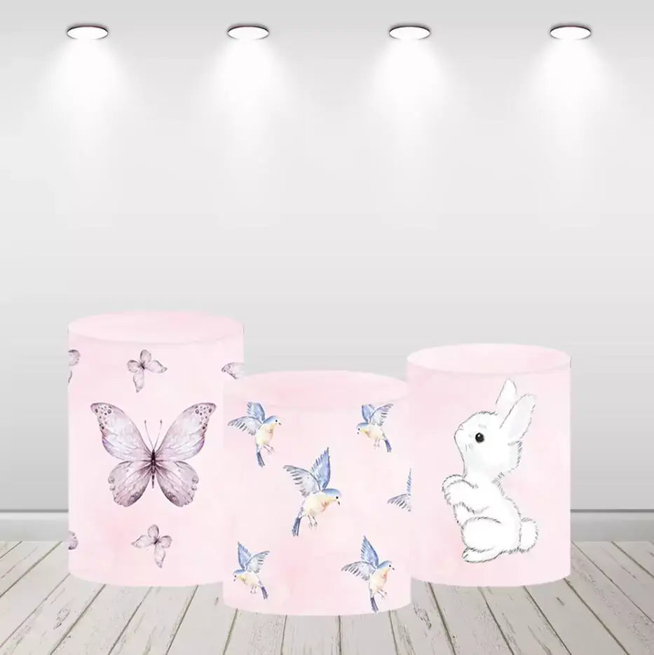 Angel Boy Baby Shower Baptism Round Backdrop Cover