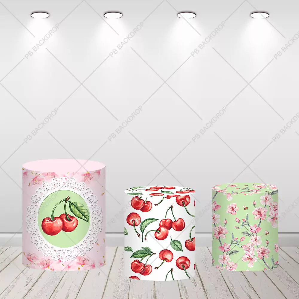 Cherry Blossom Baby Shower Round Circle Backdrop