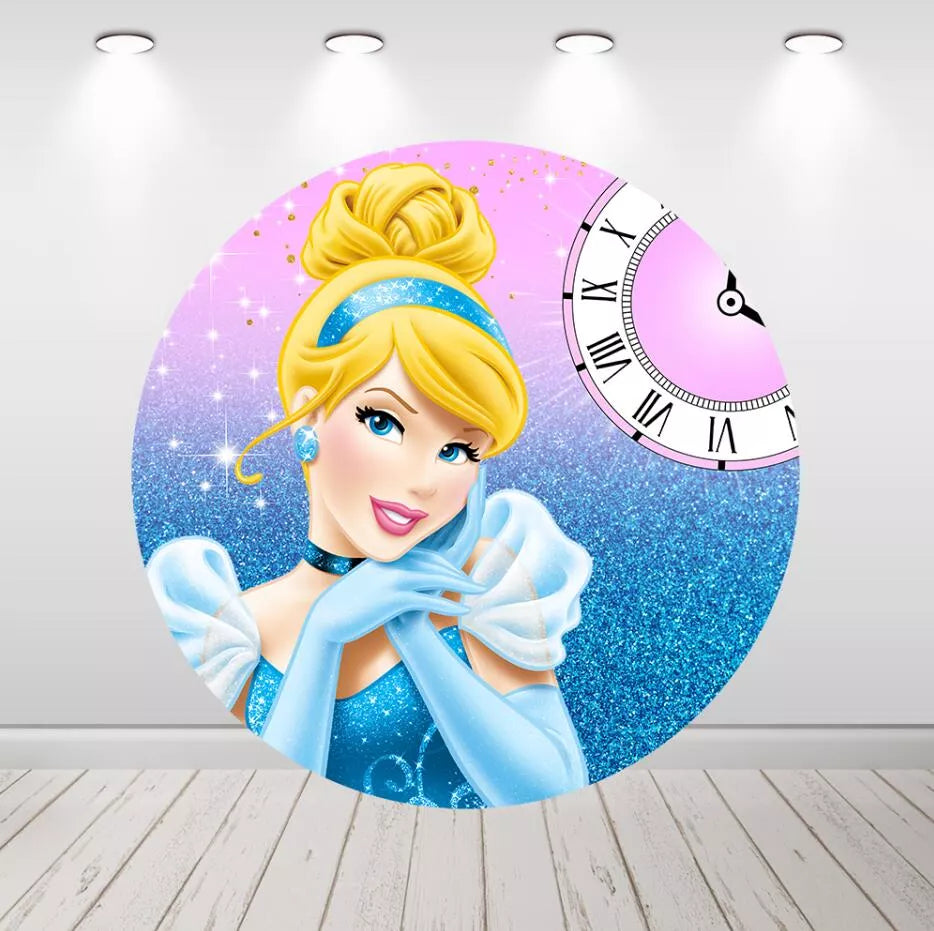 Cinderella Princess Glitter Backdrop Baby Shower Birthday Party Decor