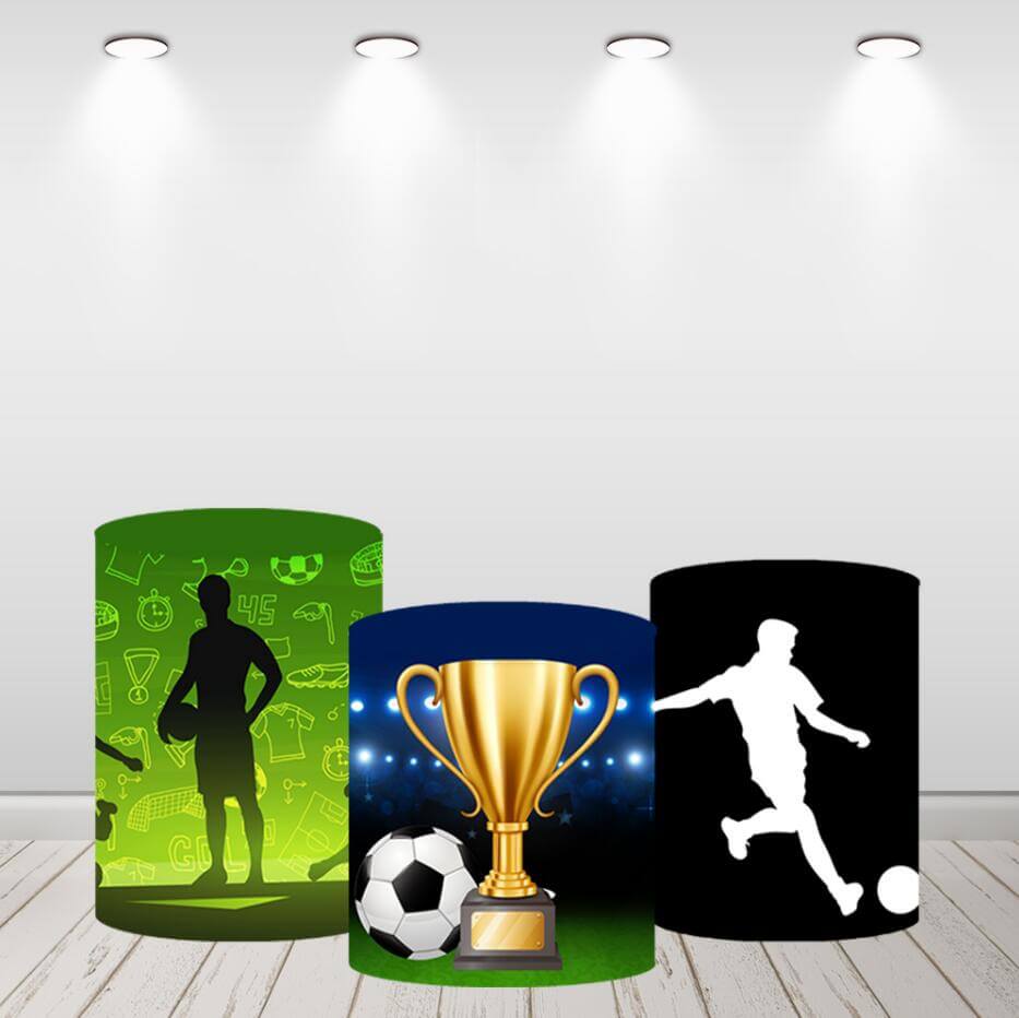 Sports Football Field Boy Baby Shower Birthday Party Round Backdrop