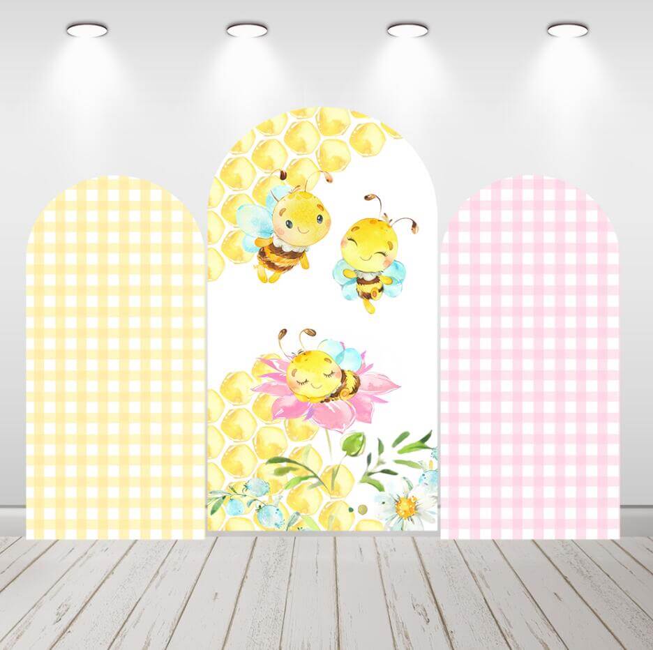 Bee Baby Shower Kids Birthday Party Chiara Arch Backdrop Cover