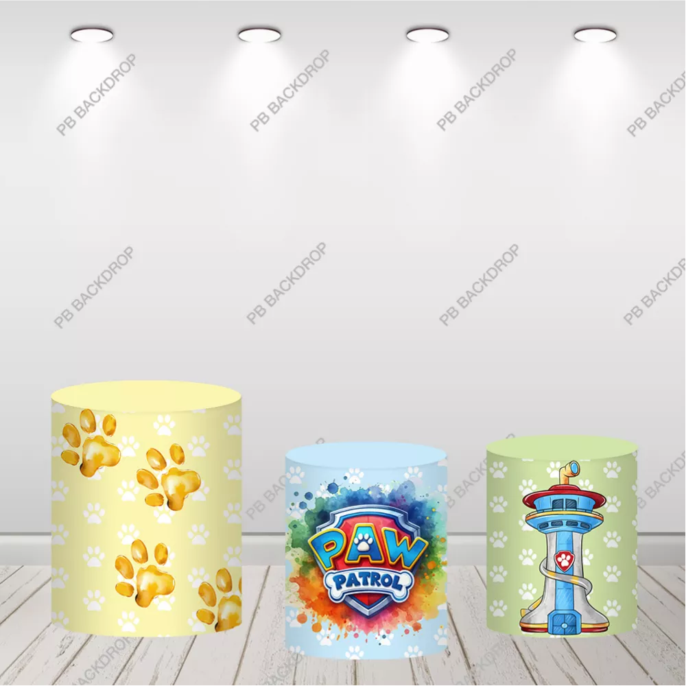 Paw Patrol Round Backdrop Kids Birthday Party Decor