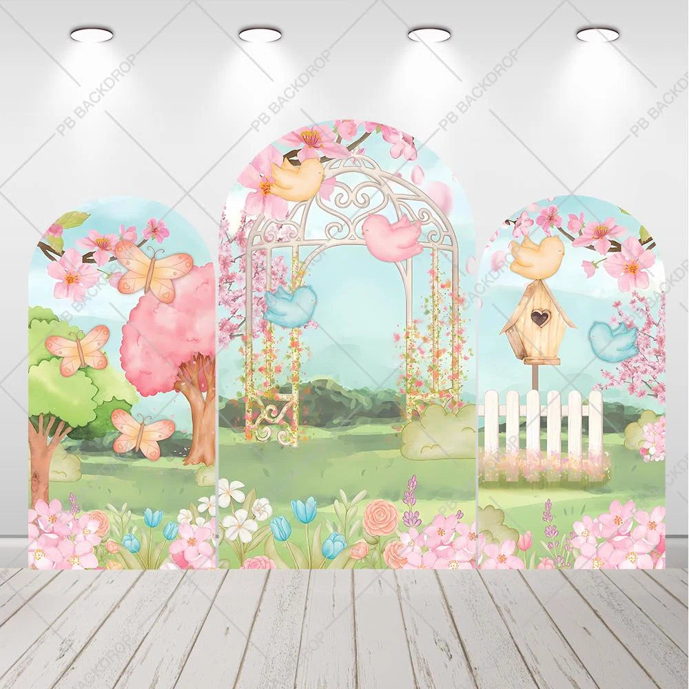 Spring Garden Girls Birthday Party Arch Backdrop