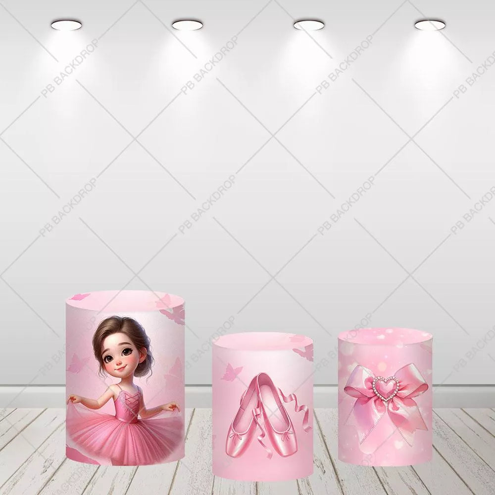Ballerina Party Circle Backdrop Cylinder Covers