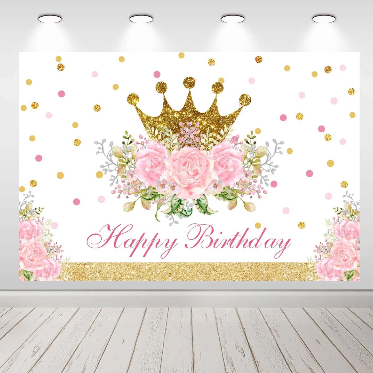 Pink Flowers Girls Birthday Baby Shower Backdrop Party Decor