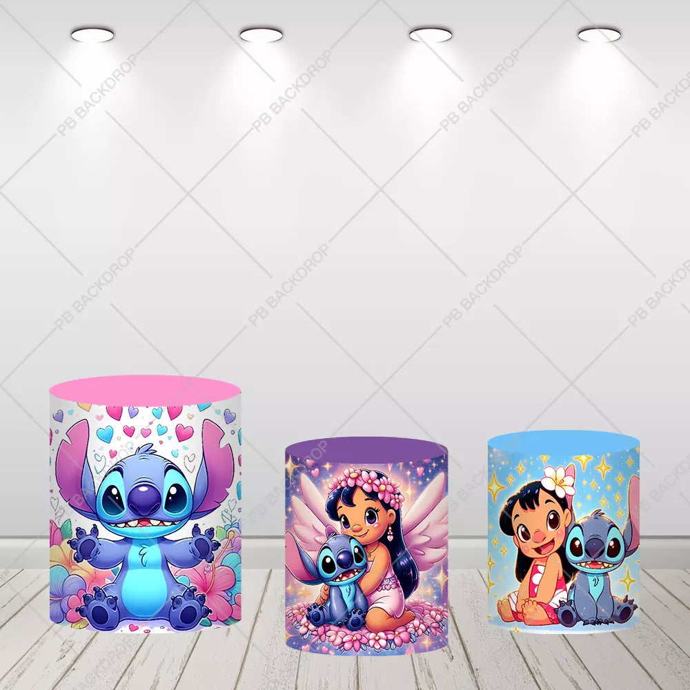 Lilo & Stitch Angel Wings Round Background