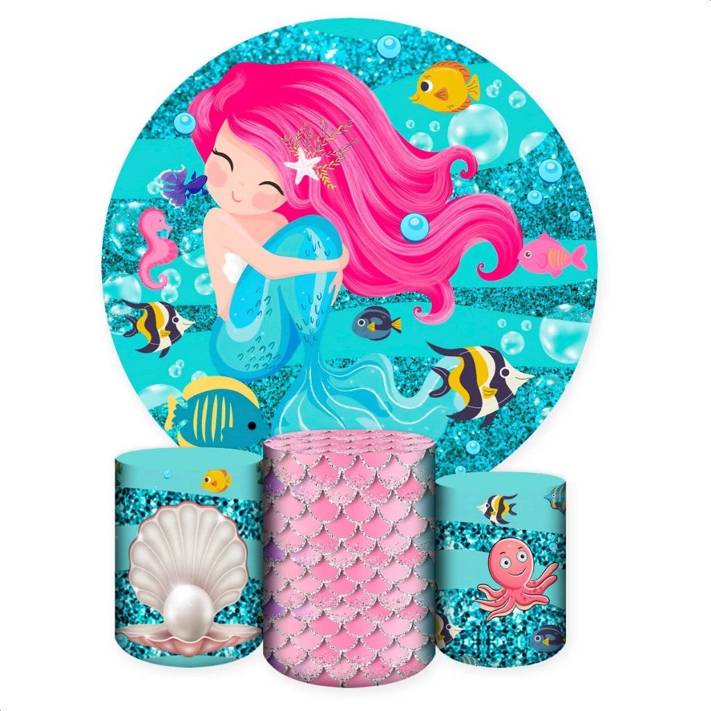 Mermaid Birthday Backdrop Under the Sea Party Decoration
