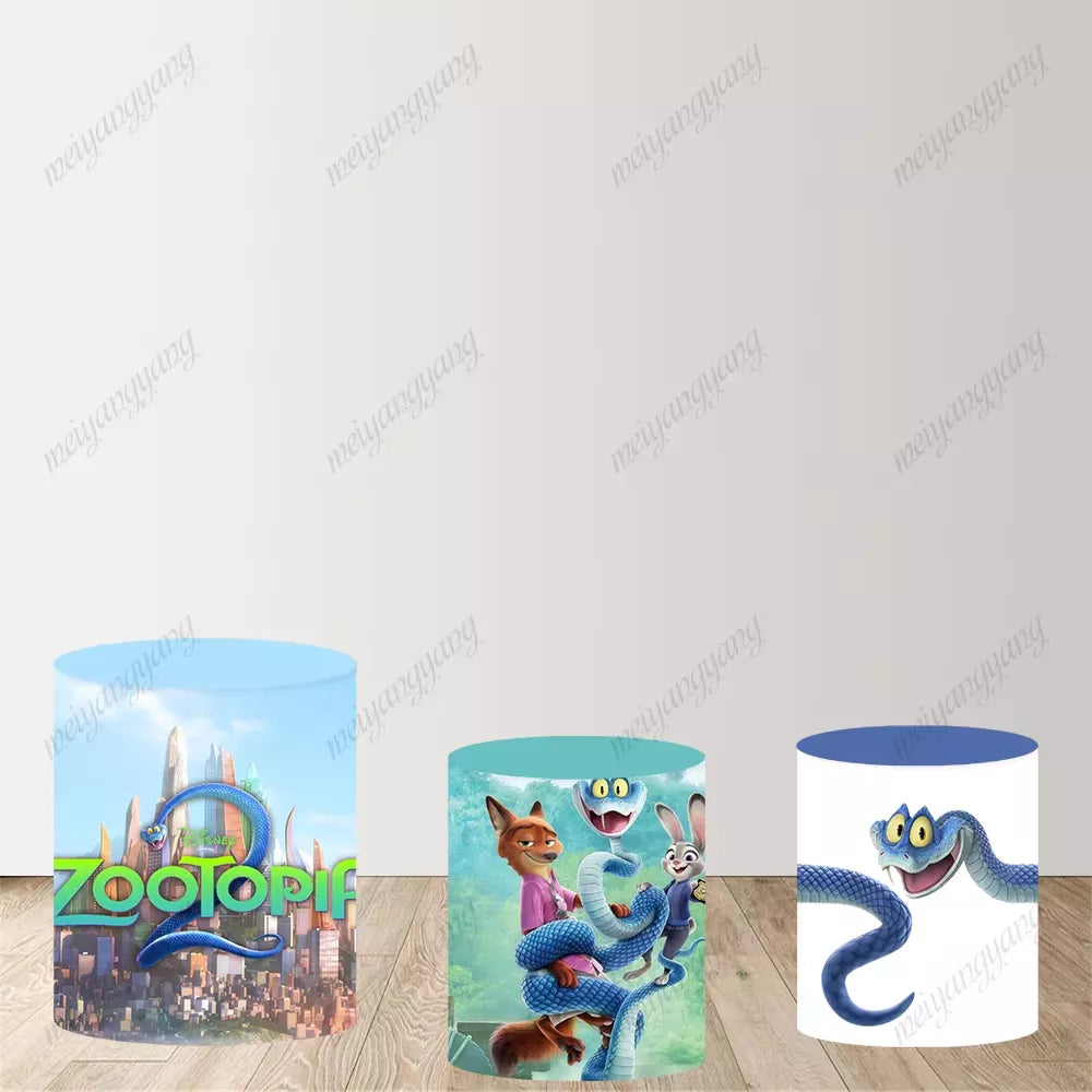 The Zootopia Birthday Party Photo Background Baby Shower Round Photo Backdrop