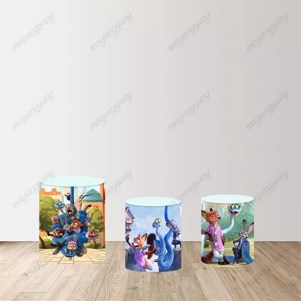 The Zootopia Round Backdrop Kids Birthday Party Baby Shower Photography Background