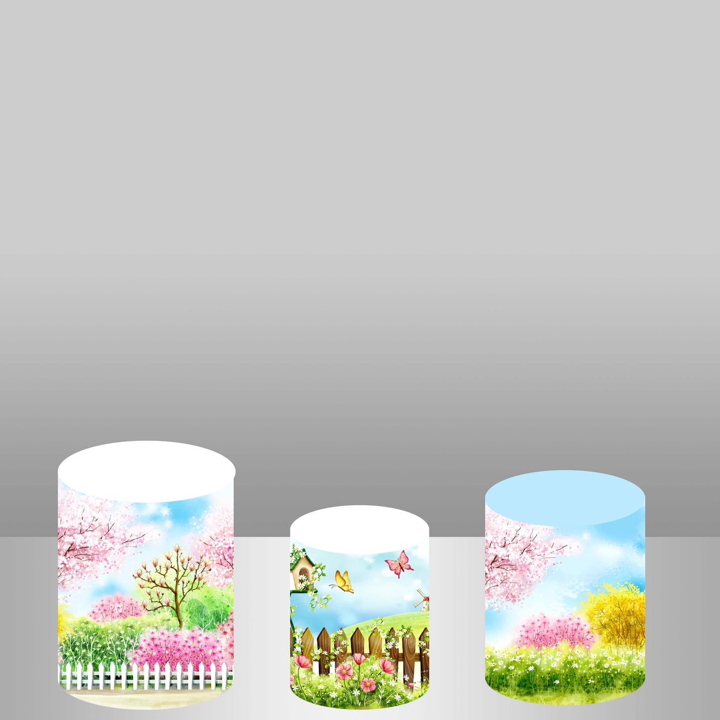 Spring Garden Round Circle Backdrop for Kids Birthday Decoration