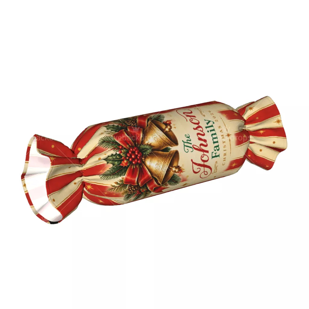 Personalized Christmas Bells Candy Pillow with Family Name