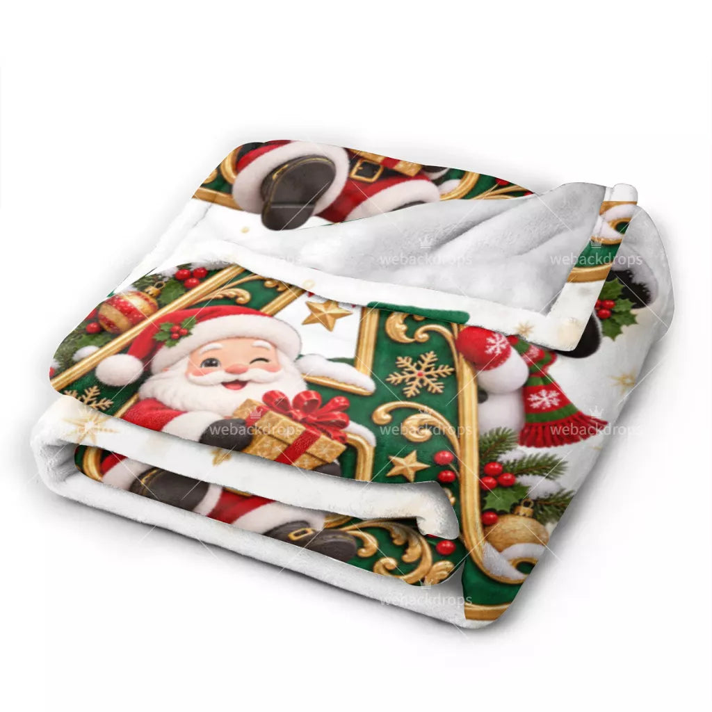 Personalized Christmas Monogram Family Blanket