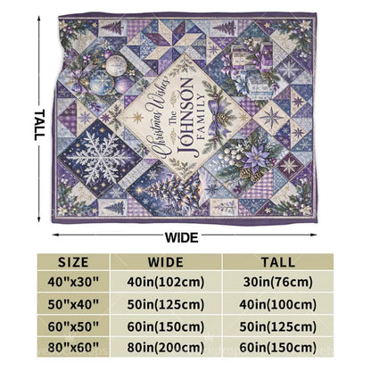 Personalized Midnight Amethyst Christmas Patchwork Blanket