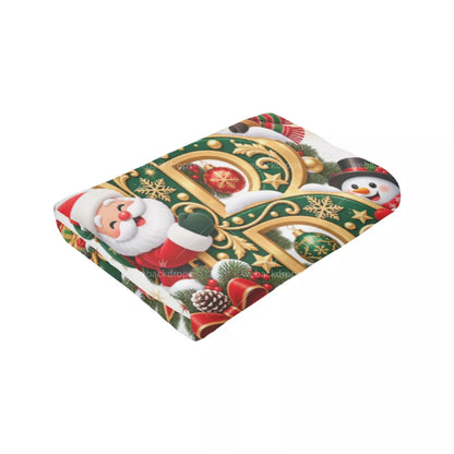 Personalized Letter B Christmas Monogram Family Blanket