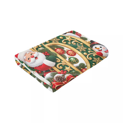 Personalized Letter D Christmas Monogram Family Blanket