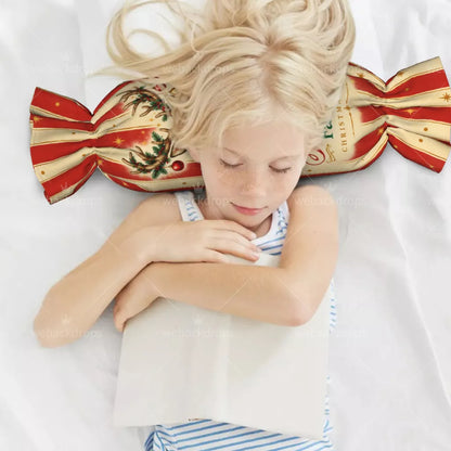 Personalized Christmas Reindeer Candy Pillow with Family Name
