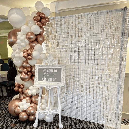 Witte pailletten Shimmer wandpanelen voor feestdecoratie verjaardag vrijgezellenfeest bruiloften
