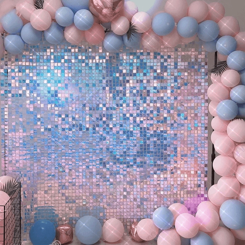 Regenboog vierkante pailletten Shimmer wandpanelen voor feestdecoratie verjaardag vrijgezellenbruiloften