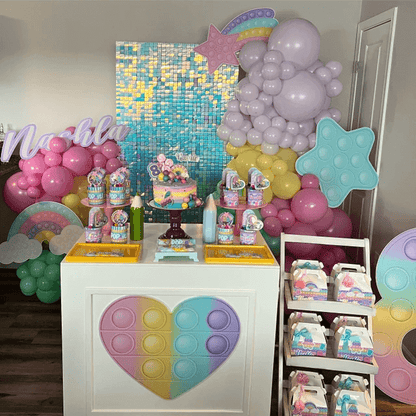 Rainbow Square Sequin Shimmer -seinäpaneelit juhlien koristeluun syntymäpäivän polttareiden häihin