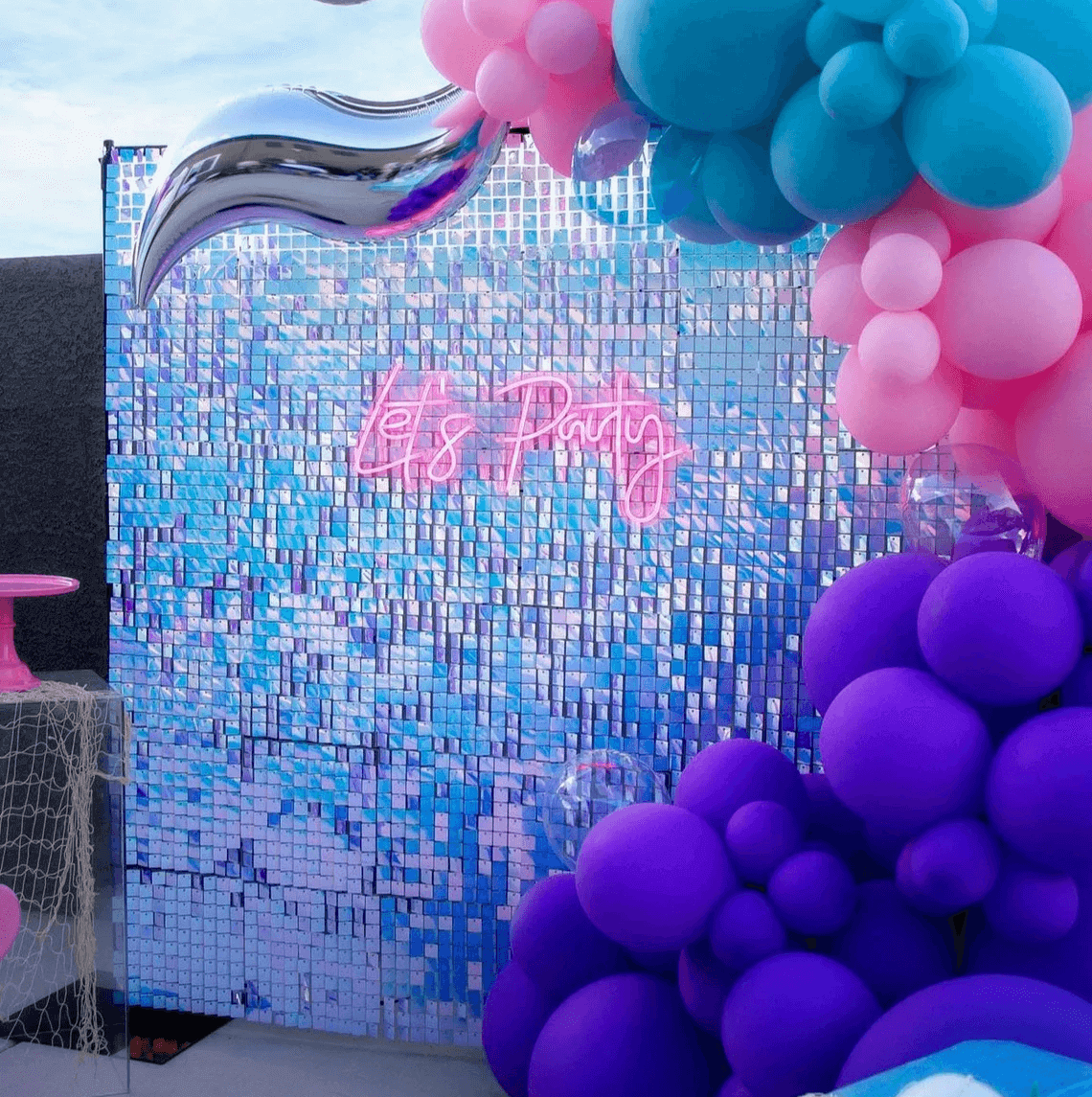 Paneles de pared cuadrados con brillo de lentejuelas arcoíris para decoración de fiestas, cumpleaños, despedidas de soltera y bodas