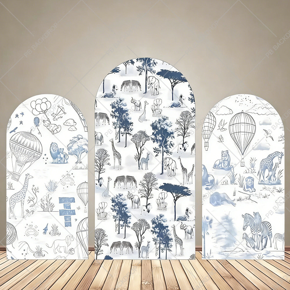 African Safari Animals Arch Backdrop