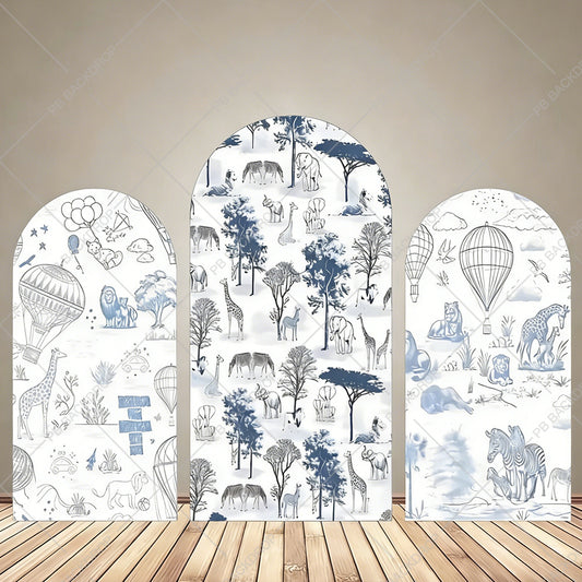 African Safari Animals Arch Backdrop