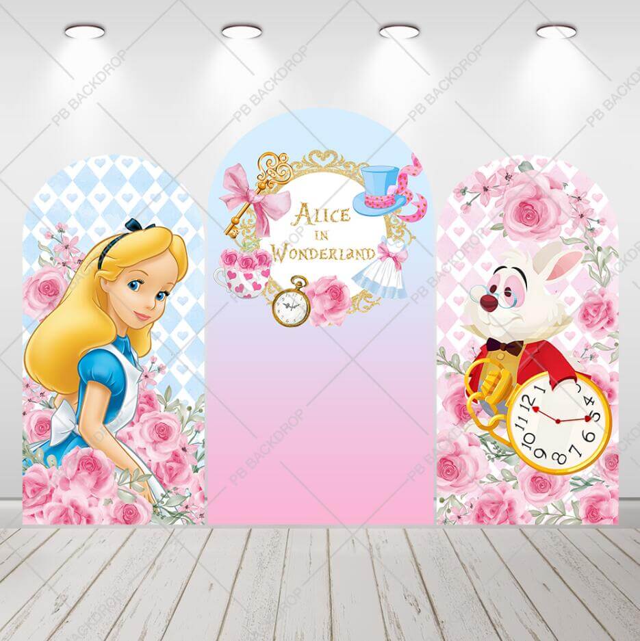 Alice Birthday Party Arch Backdrop Baby Shower Chiara Wall Arched Background