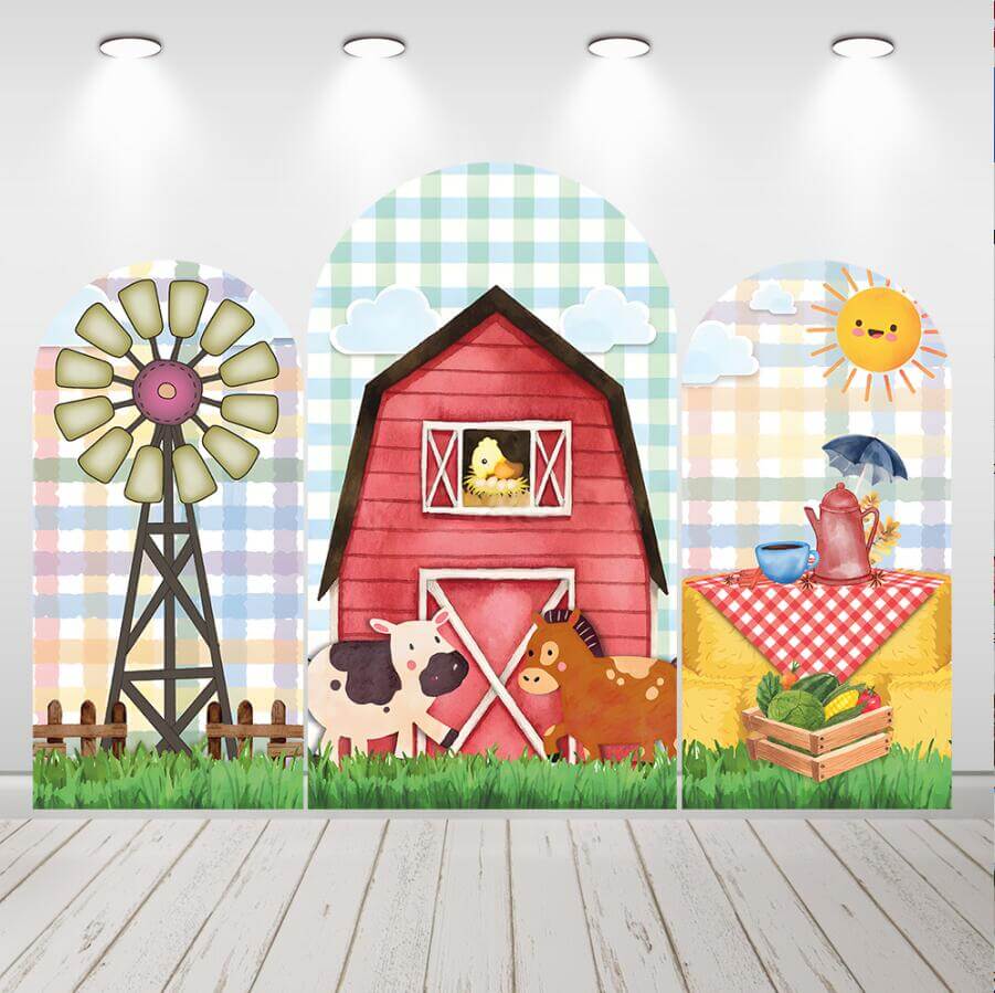 Farm Kids Birthday Party Arch Cover Chiara Backdrops Party Decoration