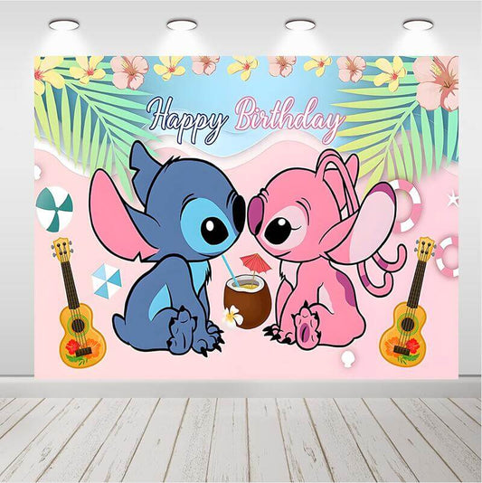 Lilo és Stitch Kids születésnapi háttér Baby Shower fotózás háttérparti