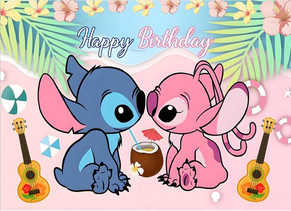 Lilo & Stitch Dětské narozeninové pozadí Baby Shower Fotografie pozadí Party