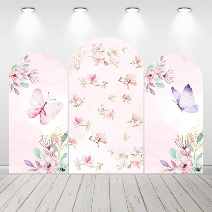 Pink Butterfly Arched Backdrops Girls Birthday Newborn Wedding Chiara Arch Background