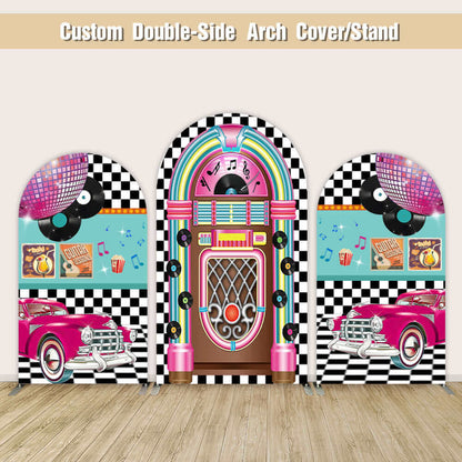 50S Theme Rock And Roll Party Decorations Arch Backdrop