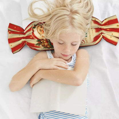 Personalized Santa Claus Christmas Candy Pillow with Family Name