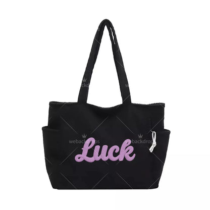 Personalized Embroidered Corduroy Tote Bag with Side Pockets