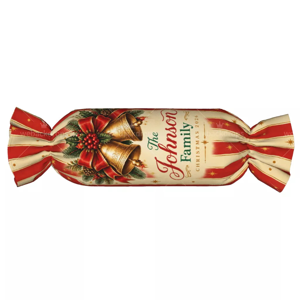 Personalized Christmas Bells Candy Pillow with Family Name