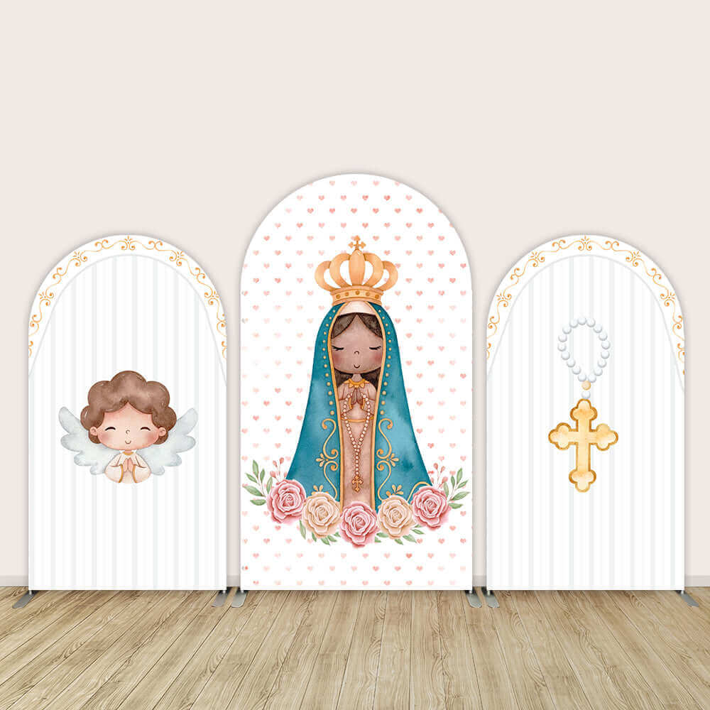 Angel Cross First Holy Communion Baptism Arch Backdrop – webackdrops
