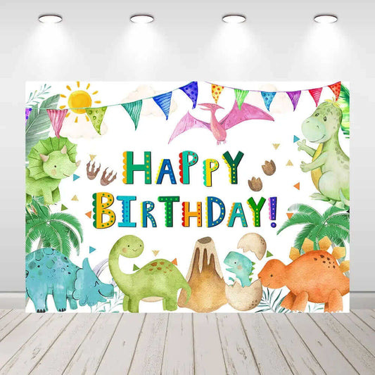 Baby dinosaurus jongens verjaardagsfeestje achtergronden fotografie achtergrond