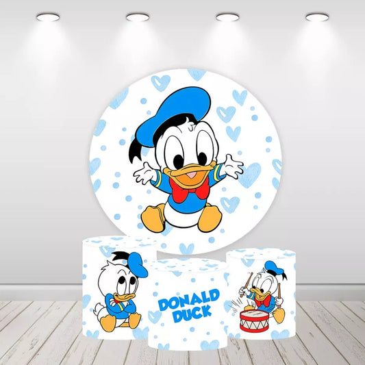 Baby Donald Duck Boys Birthday Party Round Backdrop