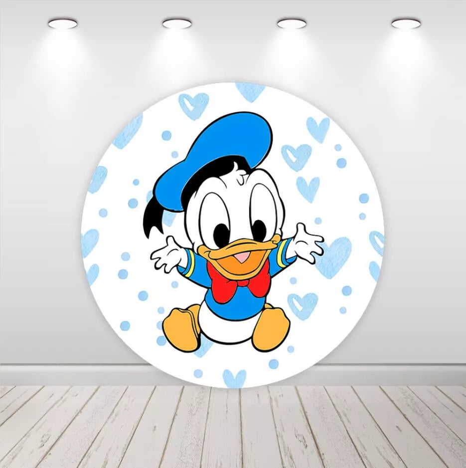 Baby Donald Duck Boys Birthday Party Round Backdrop