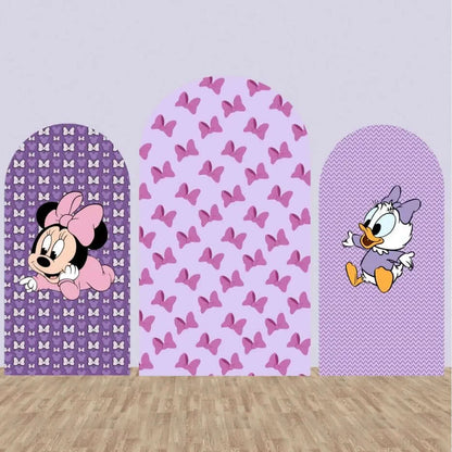 Dětská myš a kachna chlapci k narozeninám Baby Shower Arch Backdrop Cover