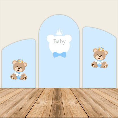 Motyw niedźwiedzia Baby Shower urodziny dzieci Chiara łukowata ściana tło imprezy
