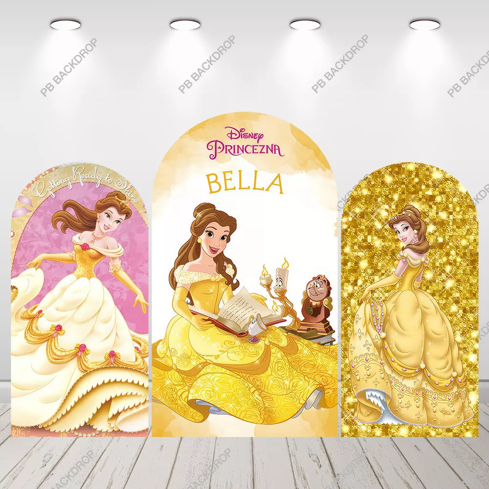 Belle Beauty and the Beast Arch Backdrop Girl Birthday Party Background