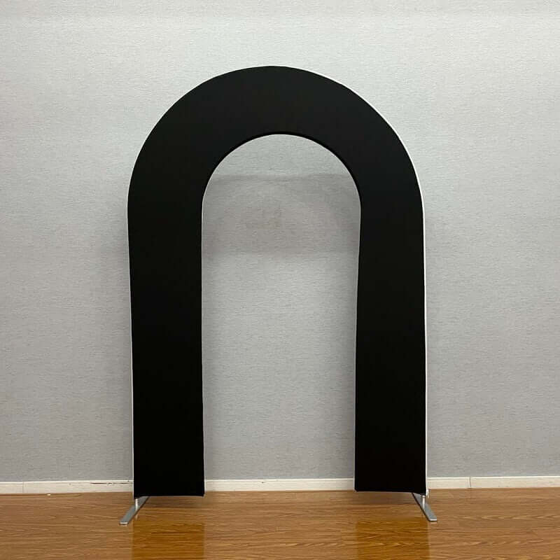 Zwarte open ruimte boog dekking deur vorm stand frame partij achtergrond
