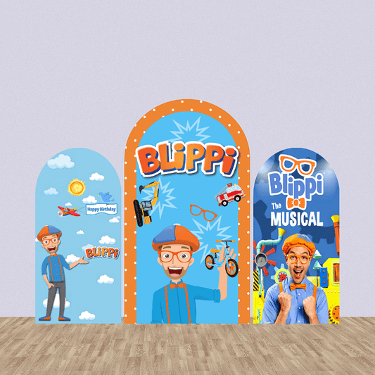 Blippi Kids Birthday Party Baby Shower Arch Backdrop Covers