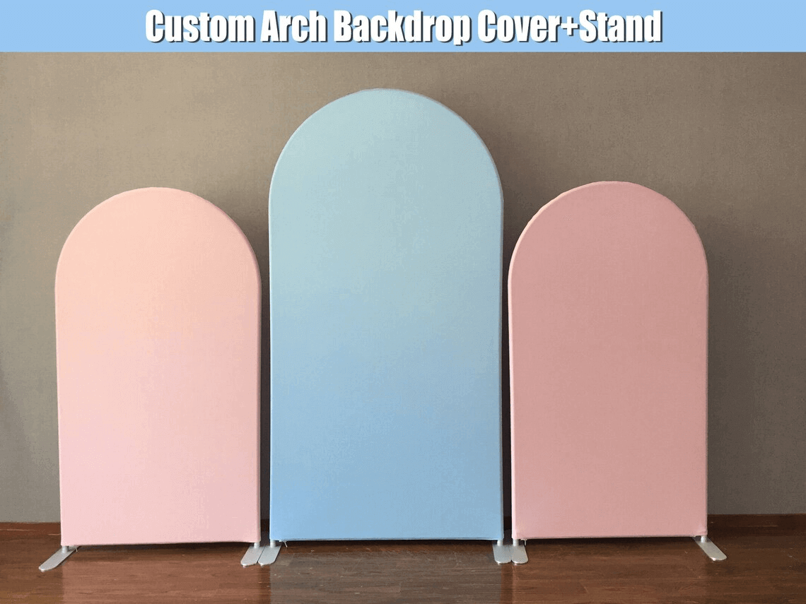 Blue Pink Arch Backdrop 4x7ft and 3x6ft Double Sided Printing Covers