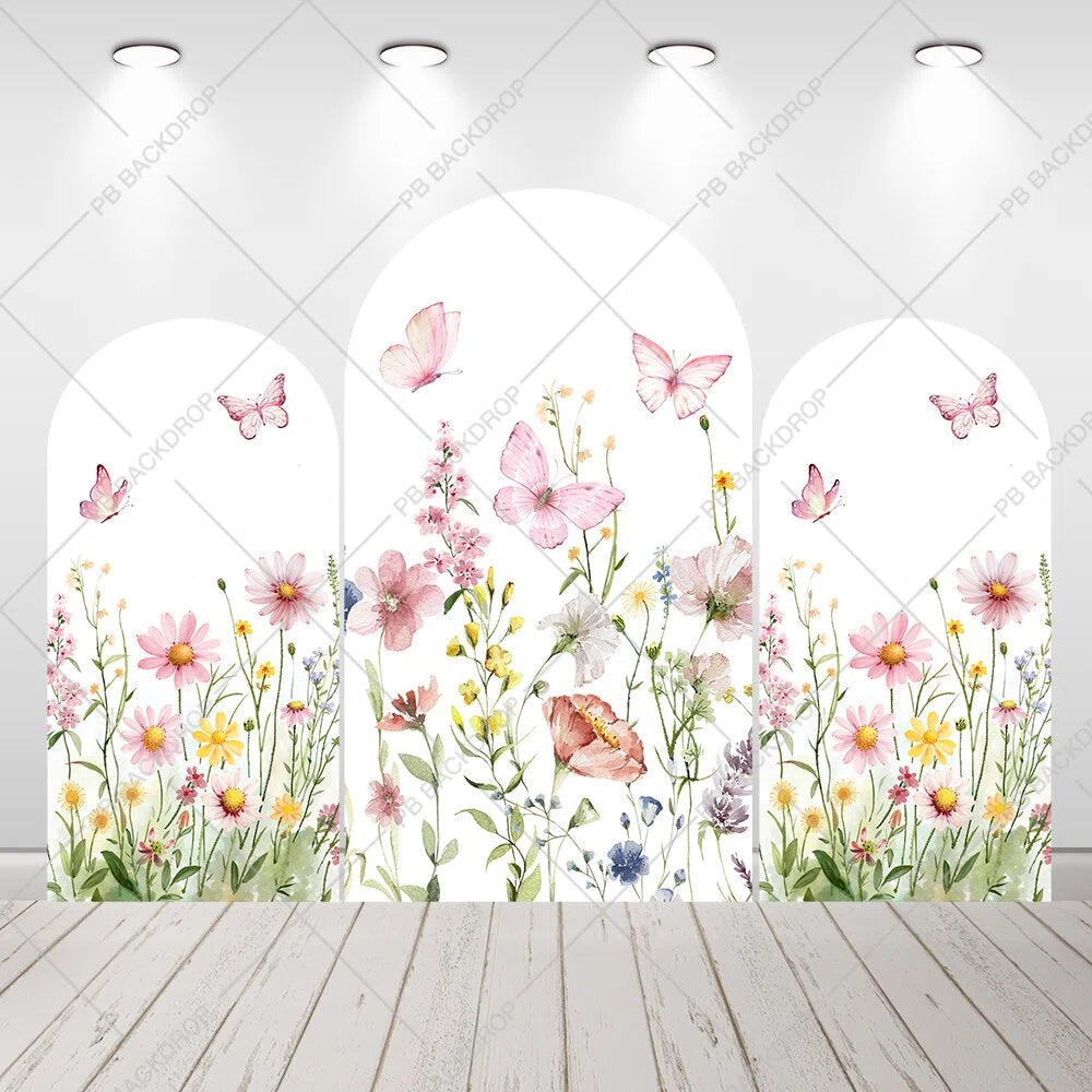 Butterfly Wildflower Spring Garden Arch Backdrop โ webackdrops
