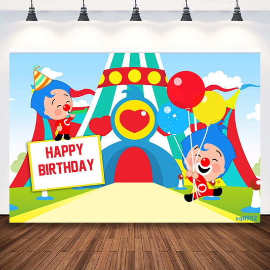 Cartoon Plim Backdrops For Children Birthday And Baby Shower