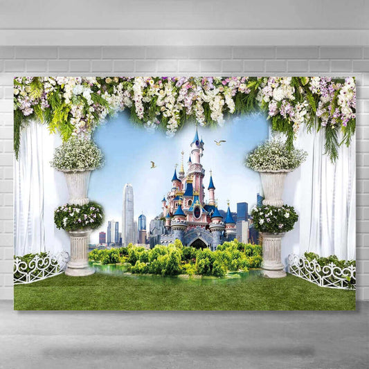 Wedding Photo Backdrop Children Fantasy Castle Rustic Photography Birthday Party Outdoor Background