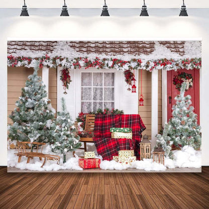 Christmas Photography Backdrops Winter Wonderland Decorations Background Kids Adults Portrait Photo Props Party Banner
