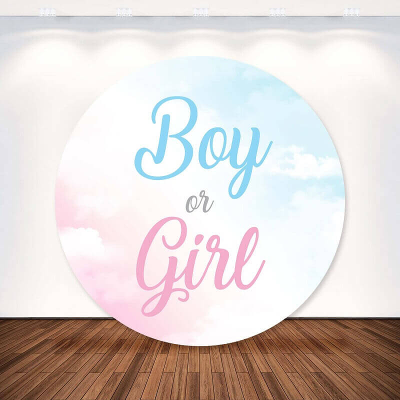Clouds Boy or Girl Gender Reveal Party Backdrop Cover